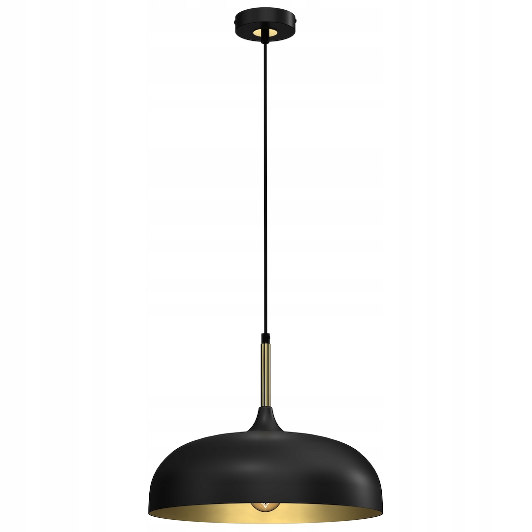 MiLAGRO Závesná lampa Lincoln Black/Gold 1Xe27 35 cm Stropný luster