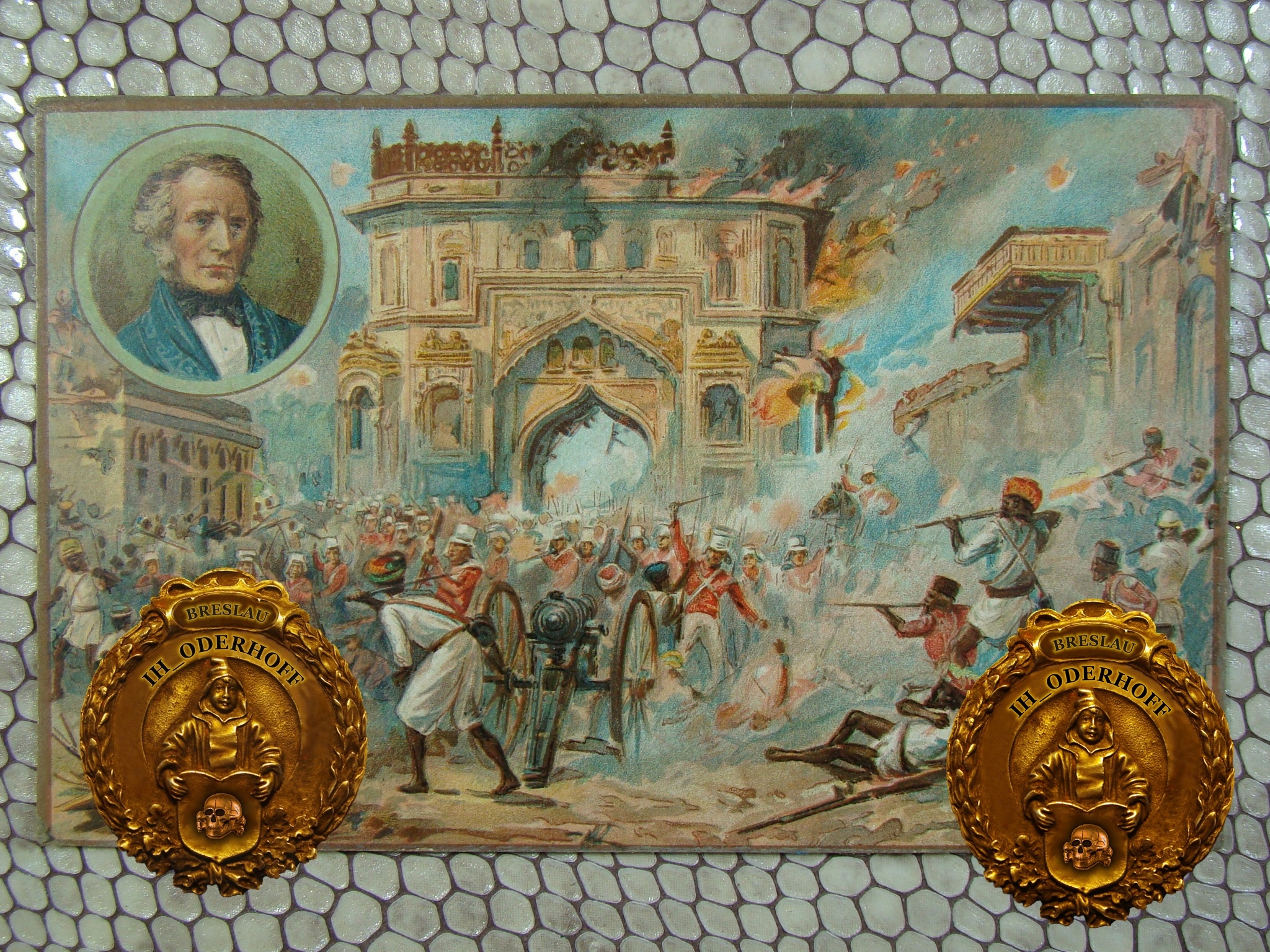 ca.1908 Powstanie w Indiach 1857,Litho,Reklama Lux Express U336