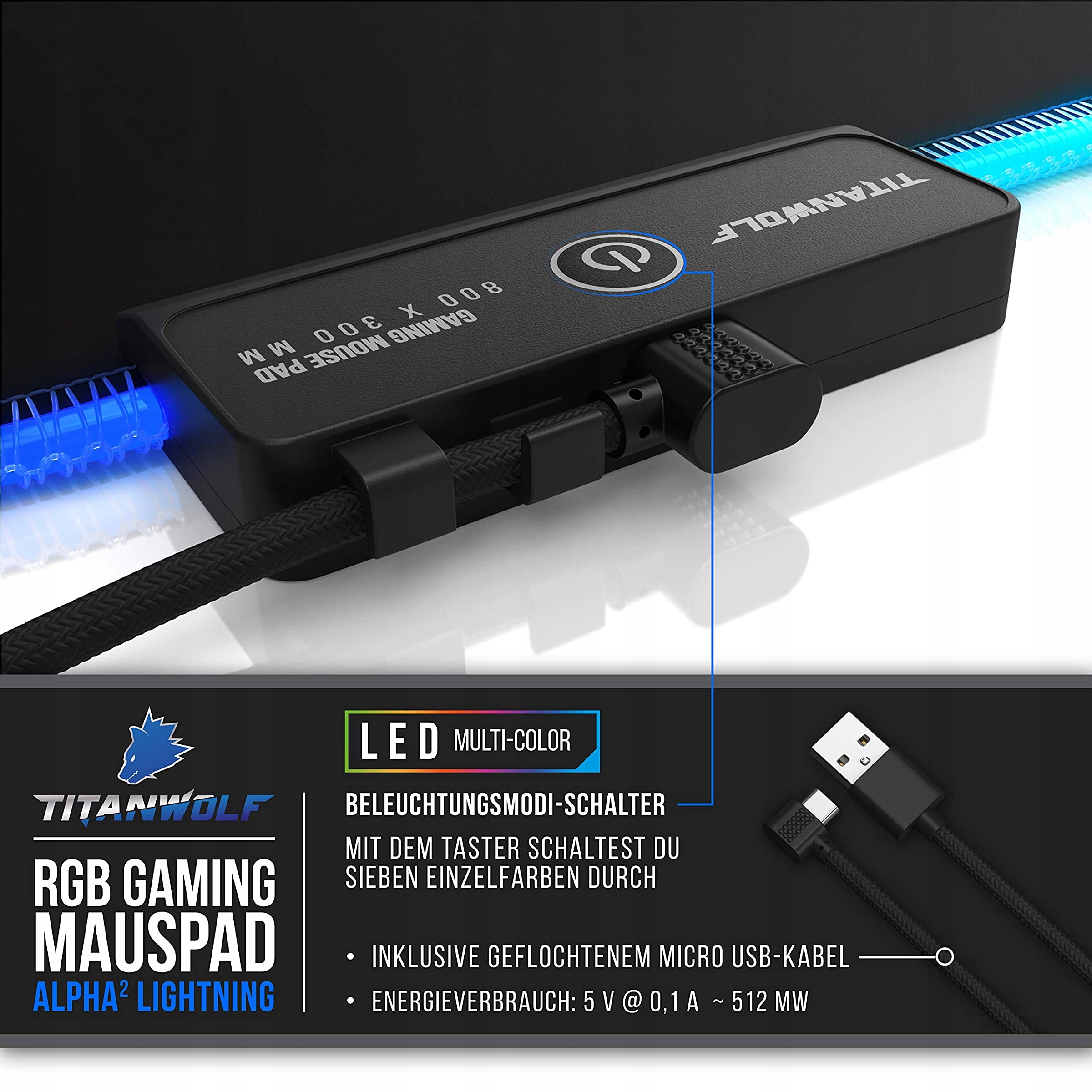 CSL PODKŁADKA GAMINGOWA RGB POD MYSZ KLAWIATURĘ — miniatura 5
