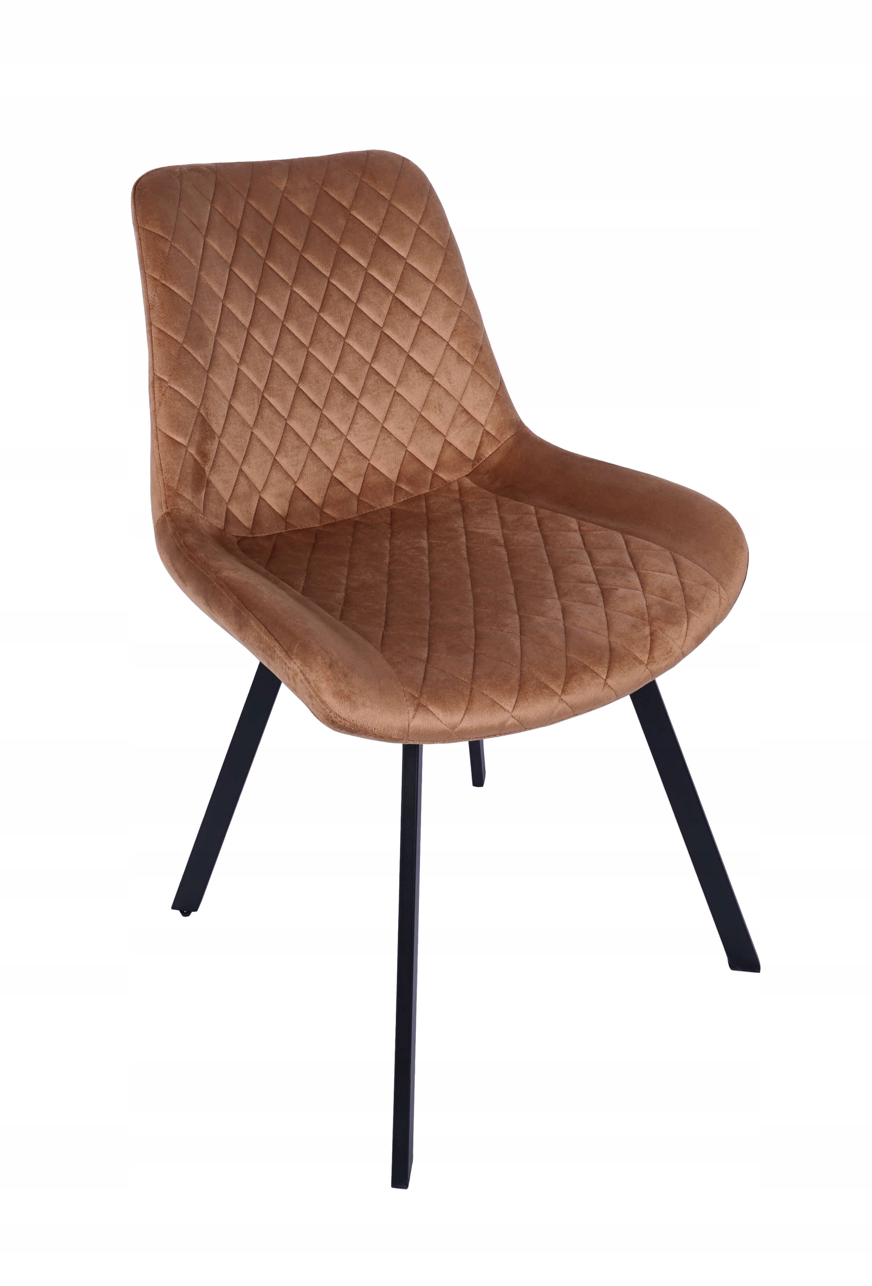 KRZESŁO TAPICEROWANE LOFT METALOWE KANSAS BRĄZ