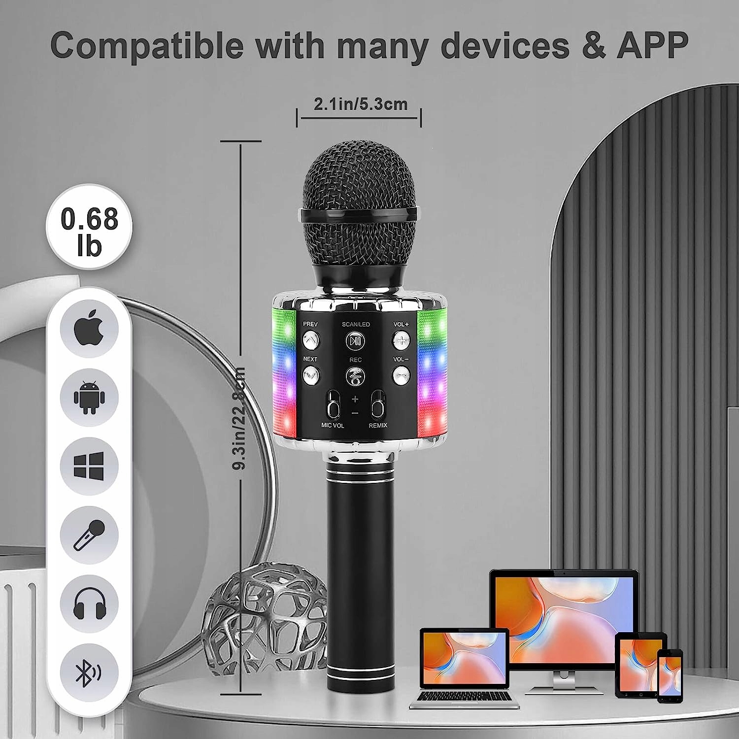 MIKROFON KARAOKE BEZPRZEWODOWY GŁOŚNIK BLUETOOTH Marka inna