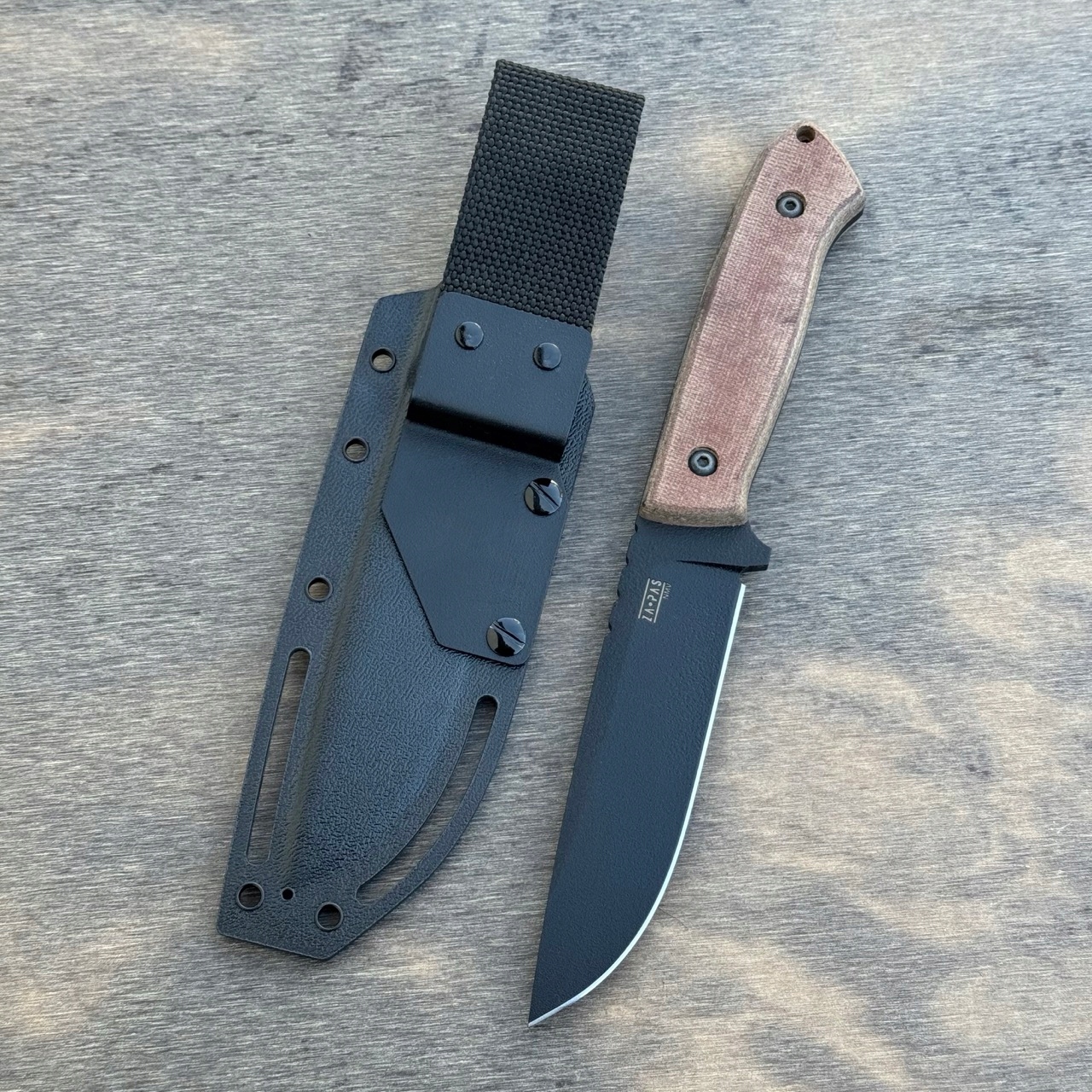 Nůž pro přežití Za-pas Knives Ultra Outdoor černé ostří Nmv bronz. micarta
