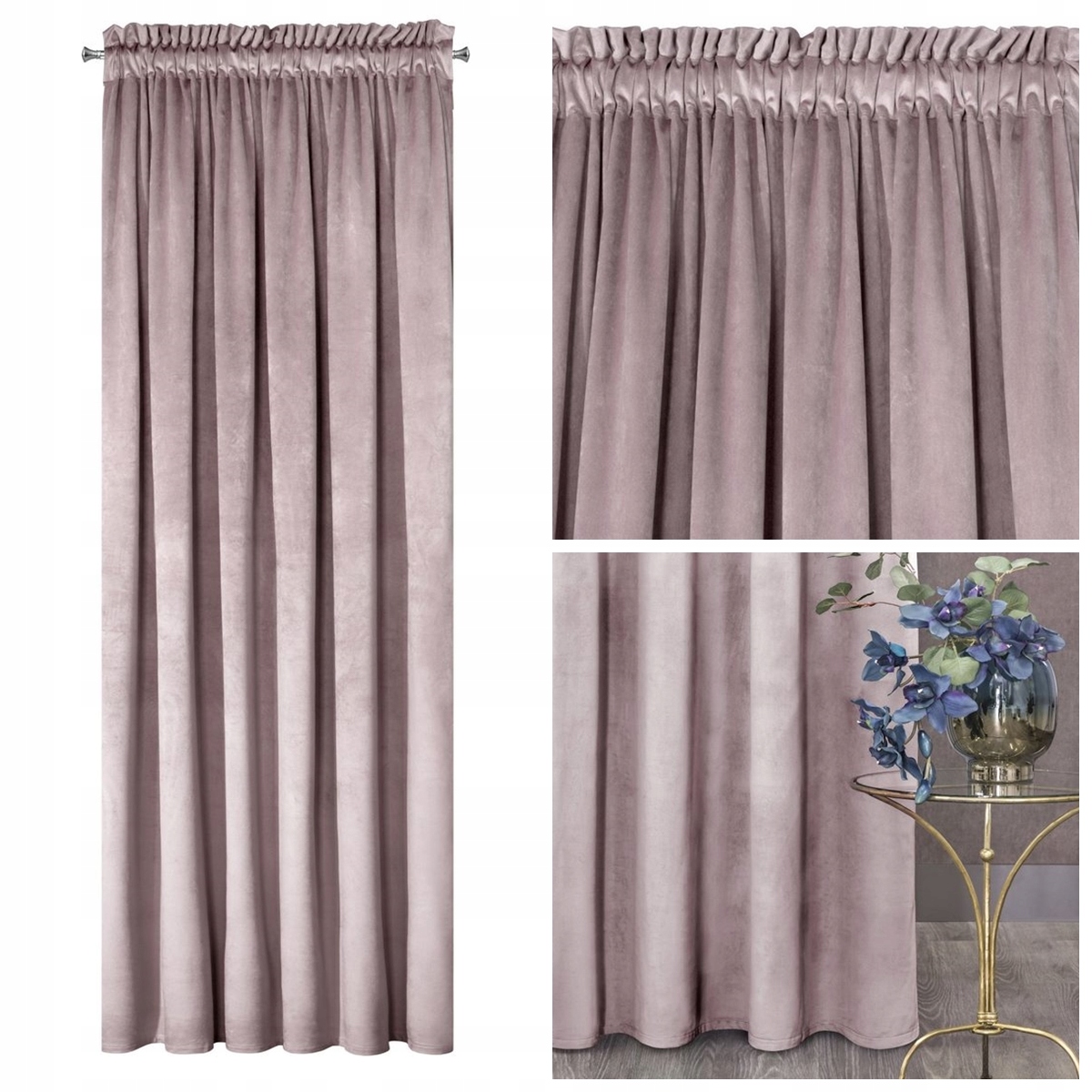 

Gotowe Zasłony Na Żabki Taśmie Eurofirany Welur