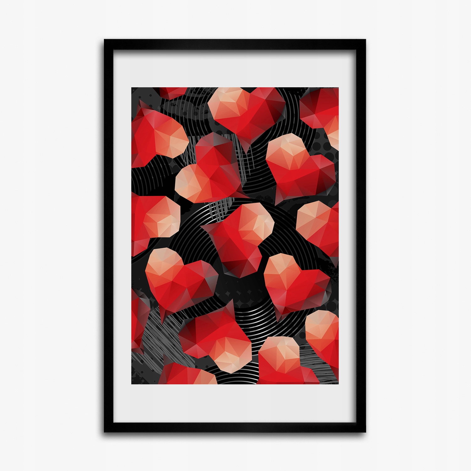 Obraz grafika na zeď Geometrická srdce 40x60