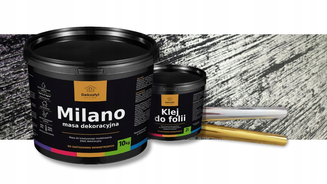 Beton biela dekoratívna omietka sada na výrobu 10 m2 zlatý/silver Milano