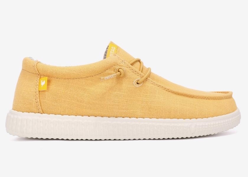 Walk In Pitas Polobotky Wallabi WP150 Linen Mostaza 37 Lněné žluté nazouvací