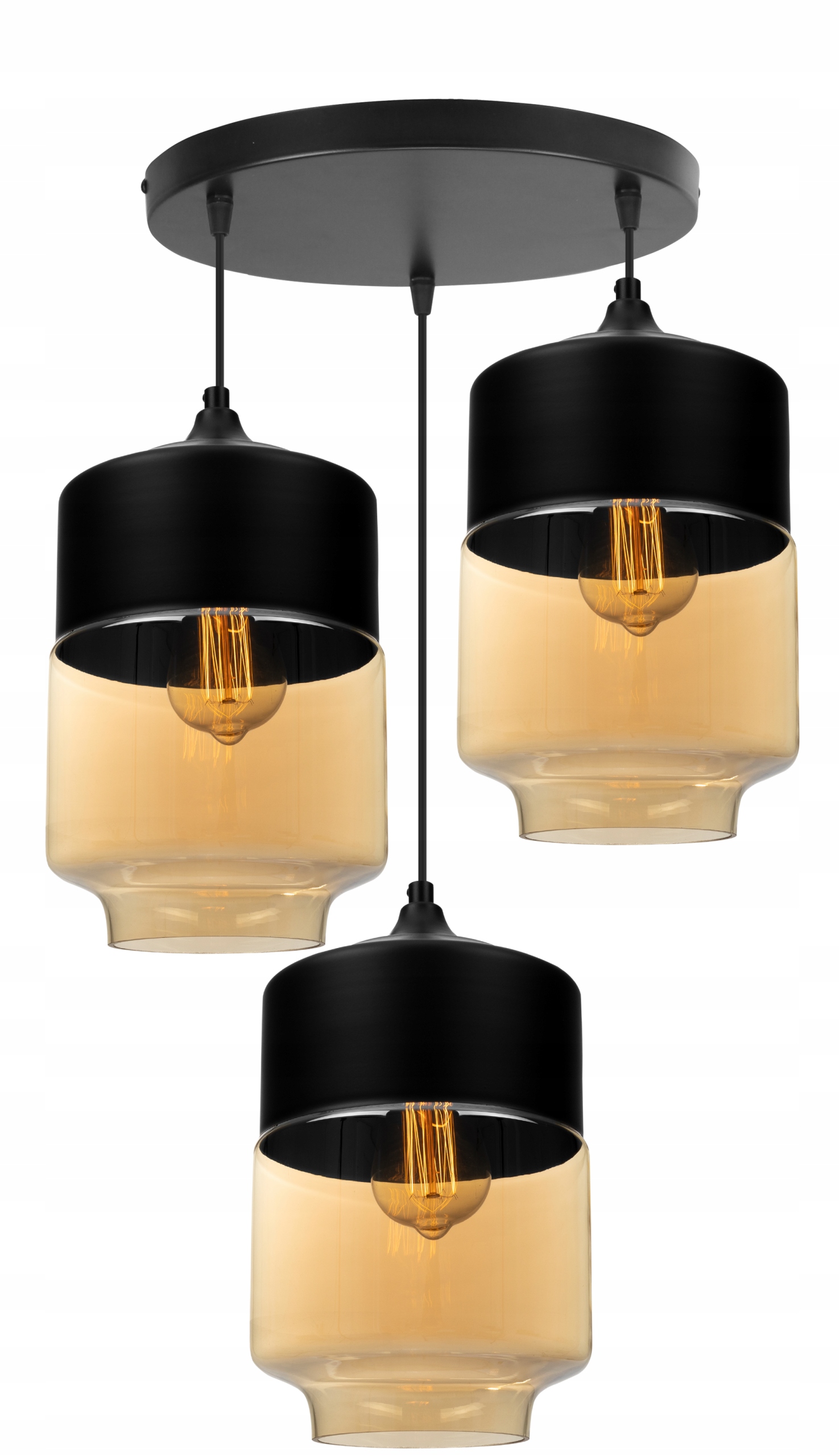Závěsné Stropní Svítidlo Lustr Loft Skleněná Stínidla Trojitá Glamour
