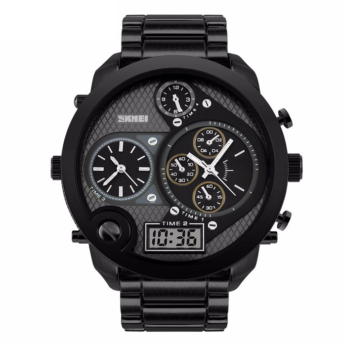 Pánské hodinky Skmei elektronický náramek zlatý černý