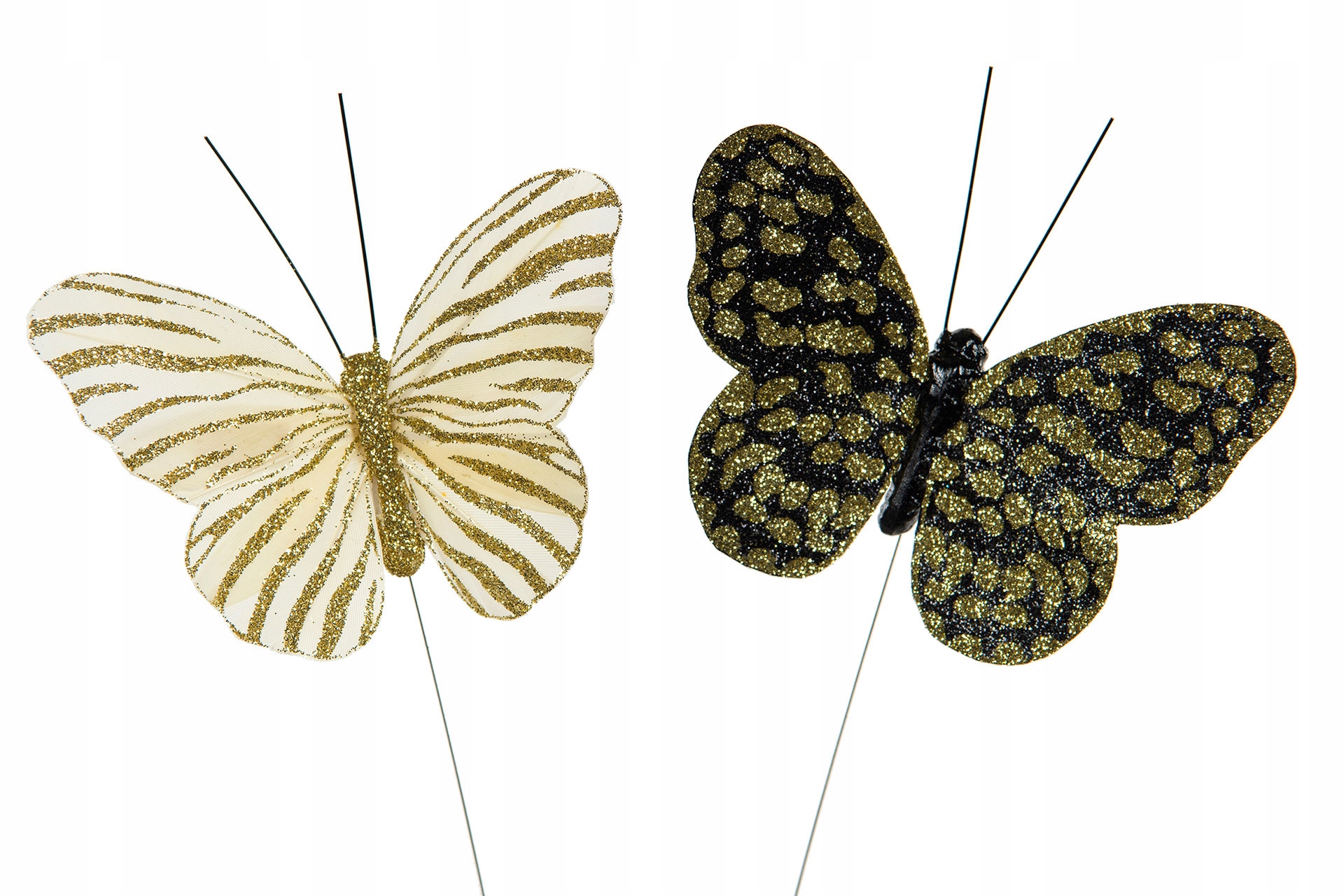 

2 szt. Ozdoba do doniczki, stroików Motyl złote