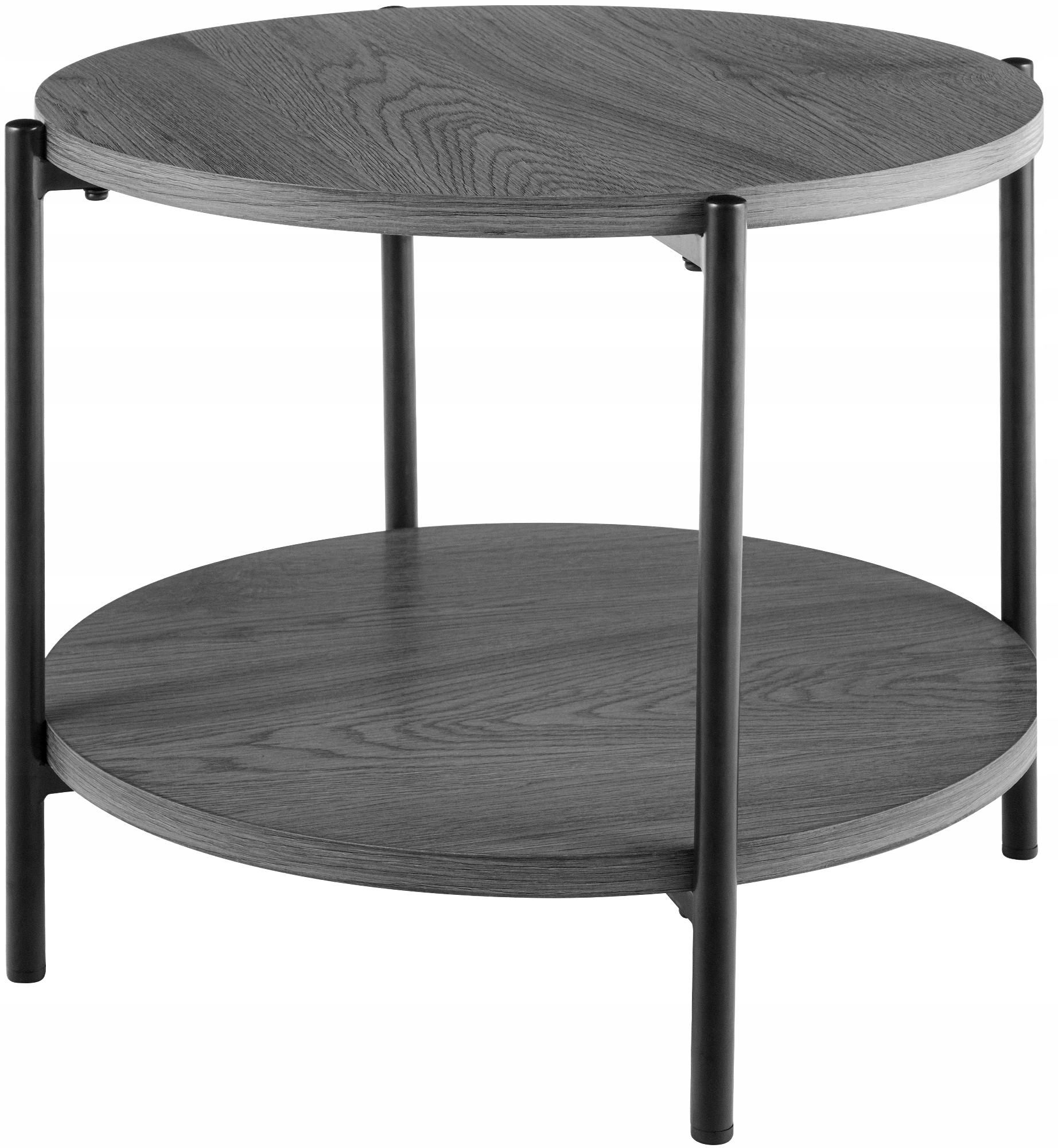 Stolek Edduma 50 cm šedý z dřevotřísky a s kovovou konstrukcí