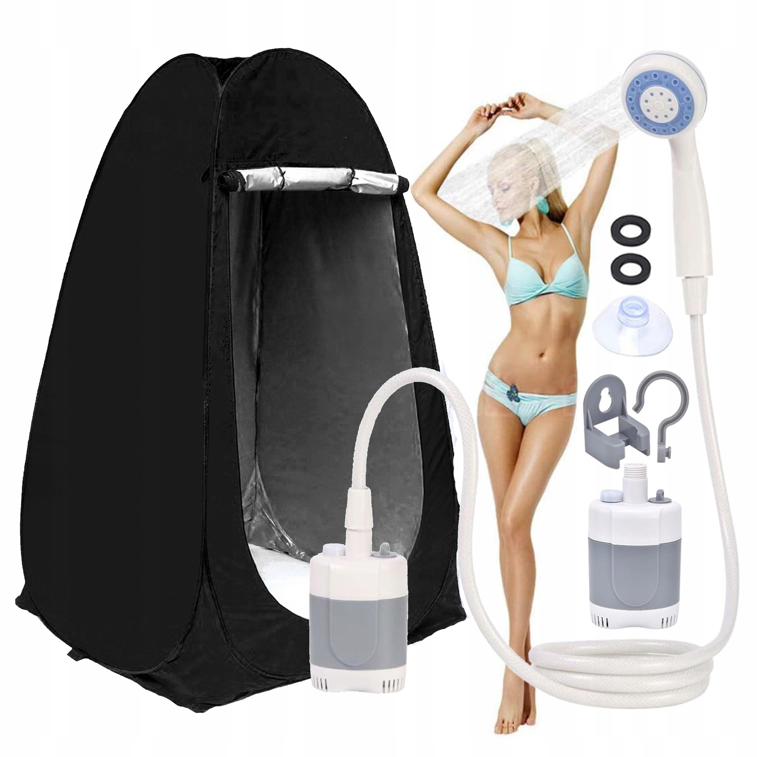 Přenosná Převlékačka Toaleta Stan Sprcha Turistická Pumpa Aku