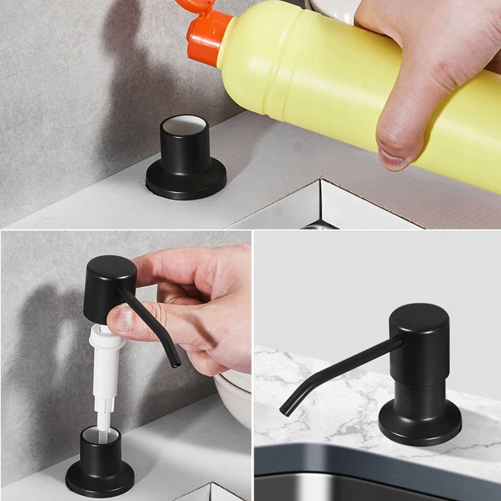 DOZOWNIK DO PŁYNU do naczyń ZLEWOZMYWAKA umywalki kuchennej CZARNY 500ml Pojemność pojemnika 500 ml