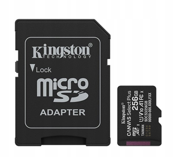 Kingston 256GB microSDXC Canvas Select Plus Gen3 Uhs-i U1 V10 A1 do150 MB/s
