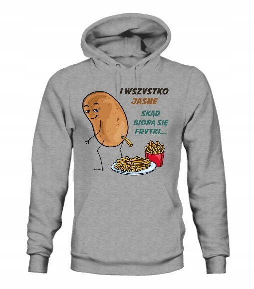 

Bluza Kangurka Śmieszna Nadruk Frytki Kolory XL