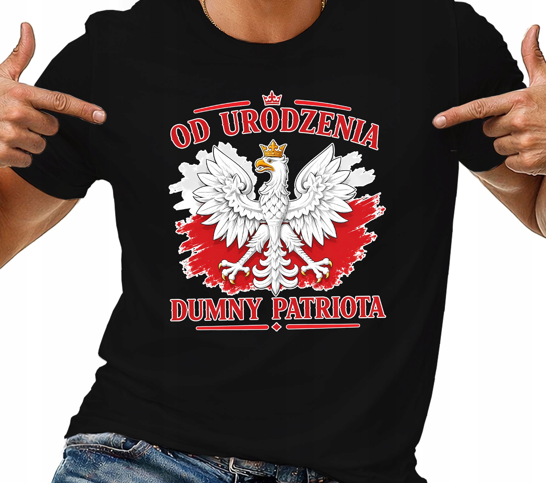 Tričko Tričko Pánské Od Narození Hrdý Patriot Polská Národní L