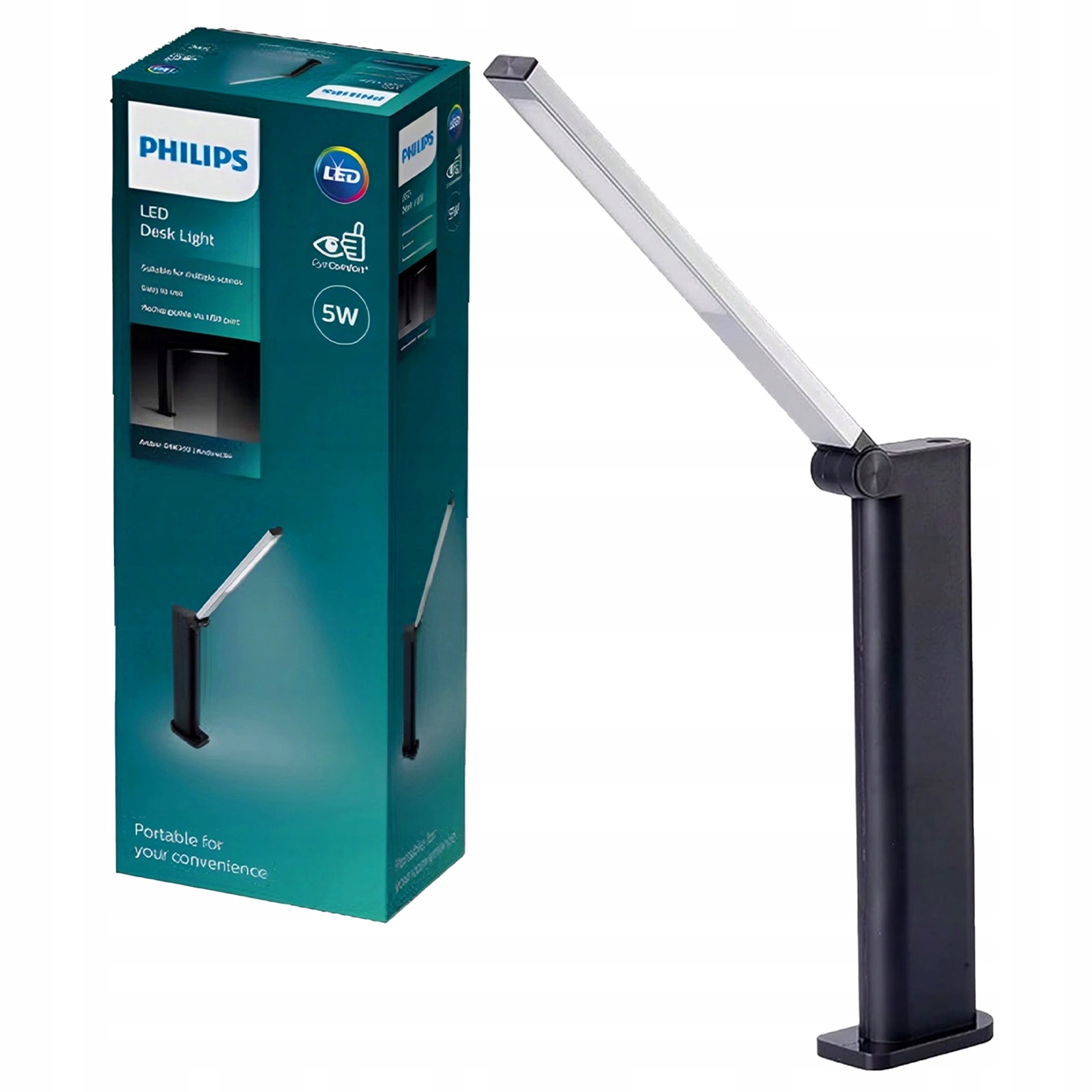 Stolní Led stolní lampa Amber 5W 4000K stmívatelná Usb černá Philips