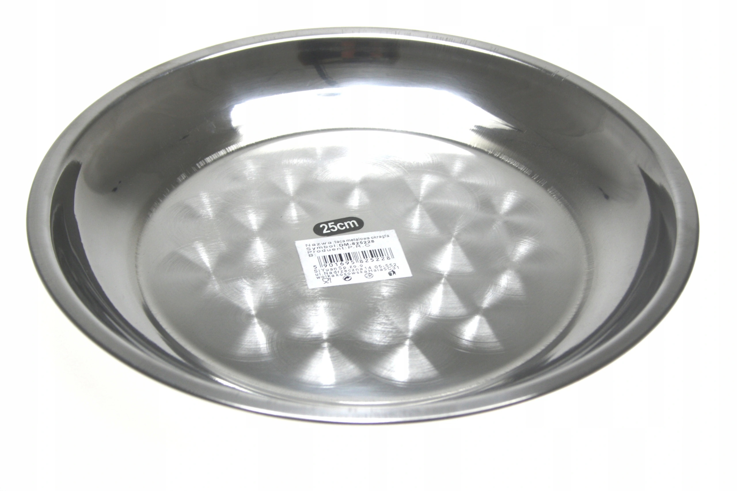 TACA METALOWA PATERA OKRĄGŁA NIERDZEWNA 25 cm TC8