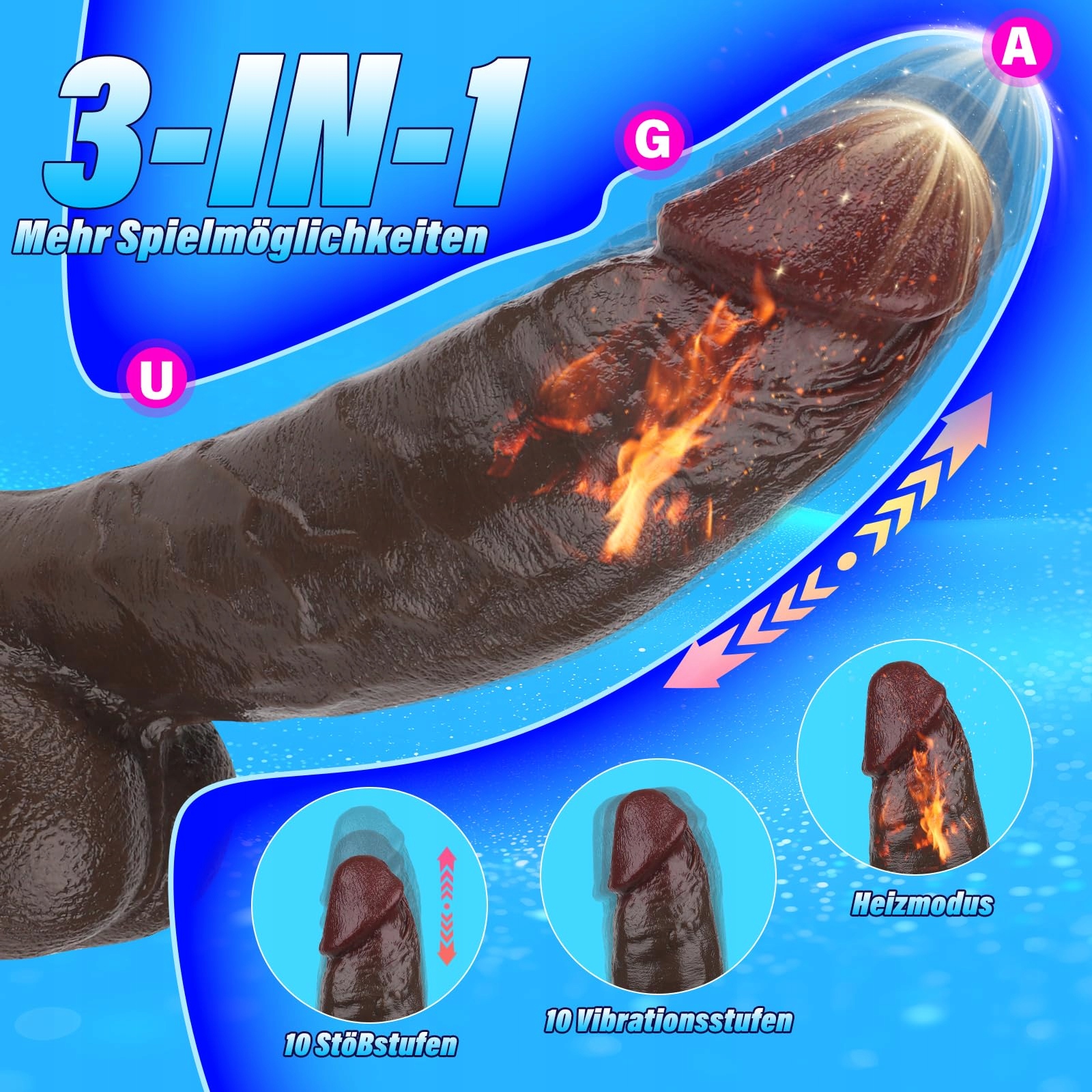 REALISTISCHER DILDO 21CM SILIKON Z PODGRZEWANIEM I WIBRACJĄ DLA KOBIET — miniatura 5