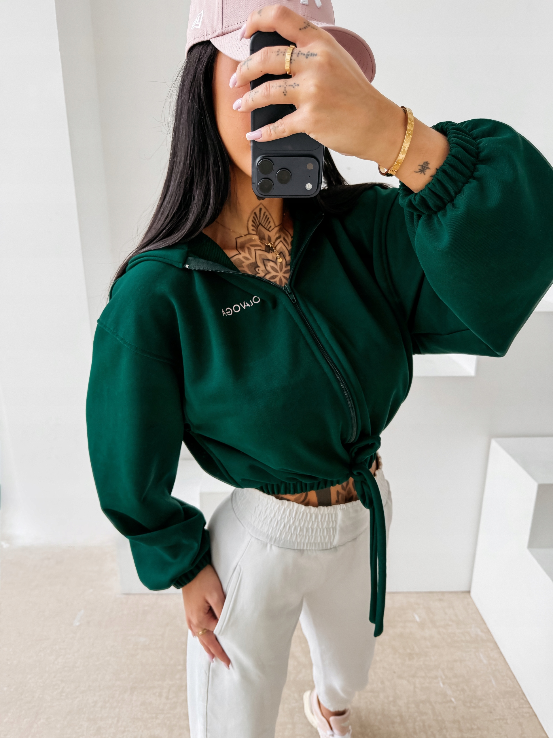 Mikina Nerin Olavoga Lahvově Zelená Barva S