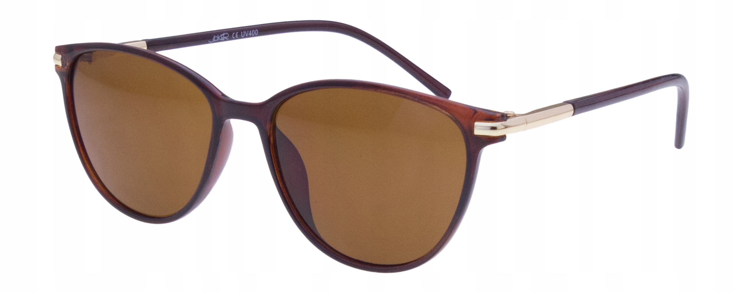 

Damskie brązowe okulary przeciwsłoneczne kocie