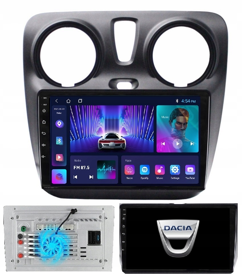 Radio Nawigacja Android Dacia Dokker 2012-2020 +kamera+wentylator 2/64