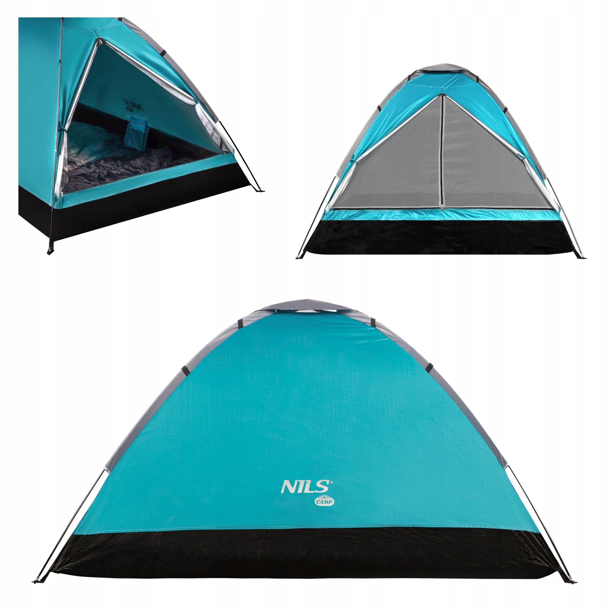 Solidny namiot z tropikiem turystyczny wodoodporny dwuosobowy Nils NC3021
