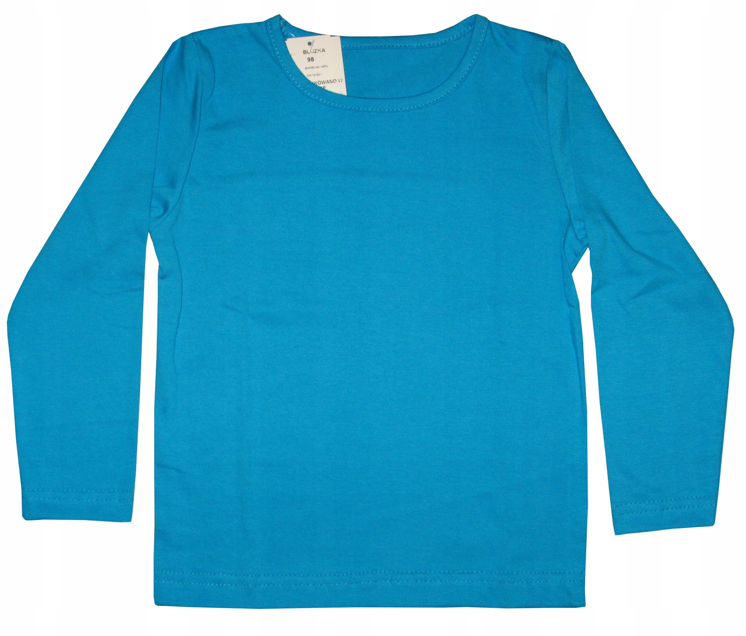 BLUZKA DŁUGI RĘKAW, 95% BAWEŁNA KOSZULKA, POLSKI PRODUCENT r122 niebieska Rozmiar 122