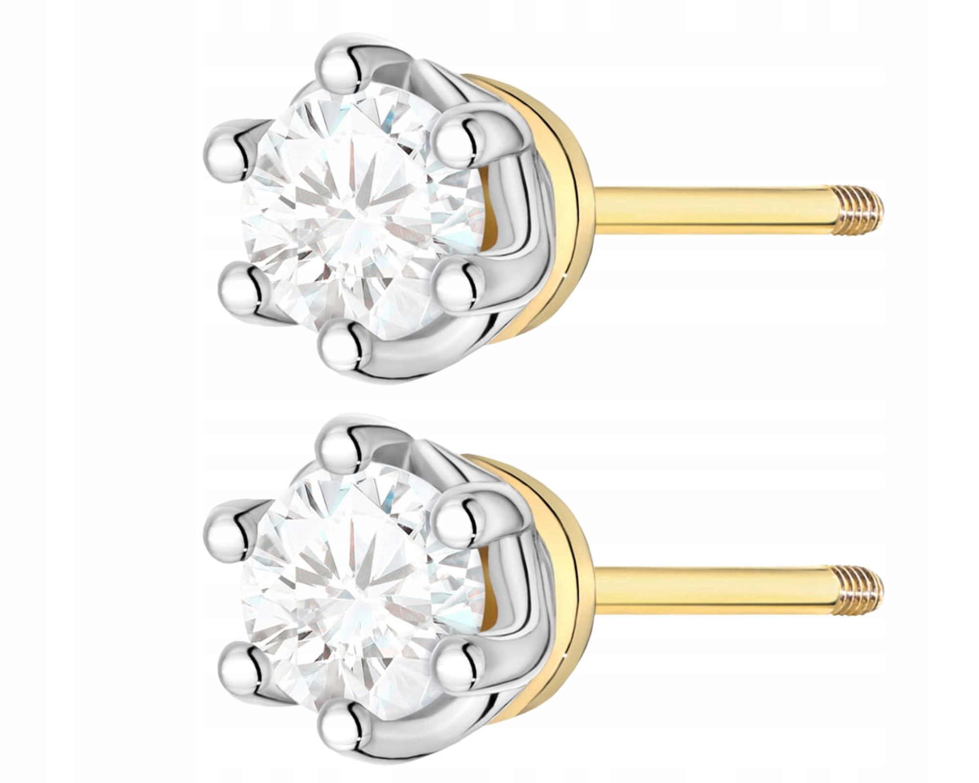 Zlaté Náušnice Šroubovací S Diamantem Zlato 585 Dárek Gravírování