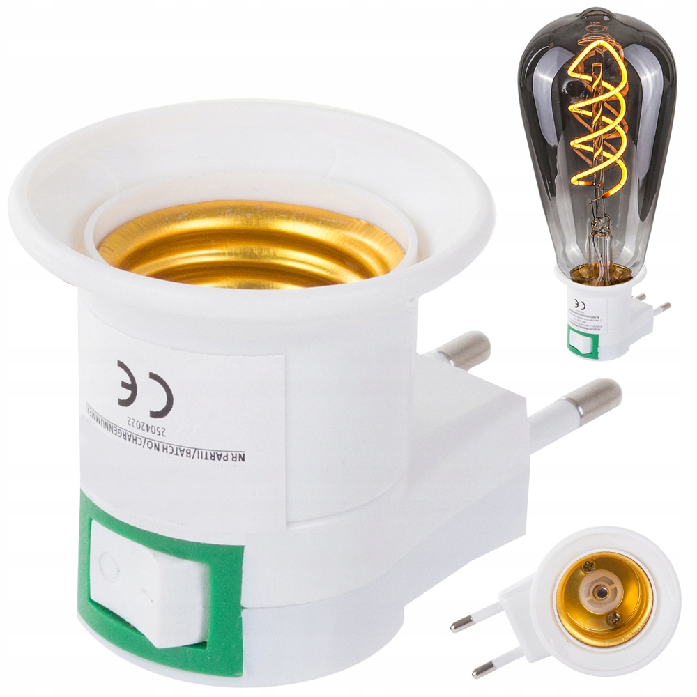 

Adapter Przejściówka Na Żarówkę Wyłącznik 230V E27