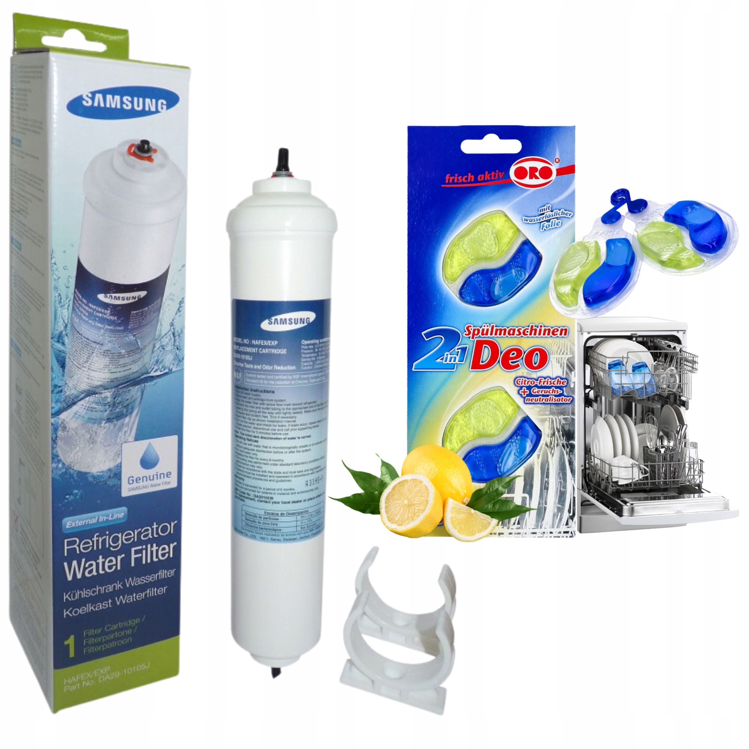 Filtr wody do lodówki Samsung DA29-10105J Hafex zapach do zmywarki lemon