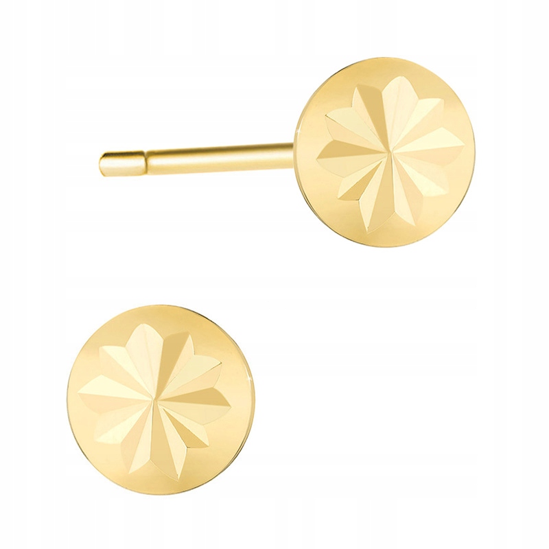 

Złote Kolczyki pr. 585 Diamentowane Kółka 4mm 14k