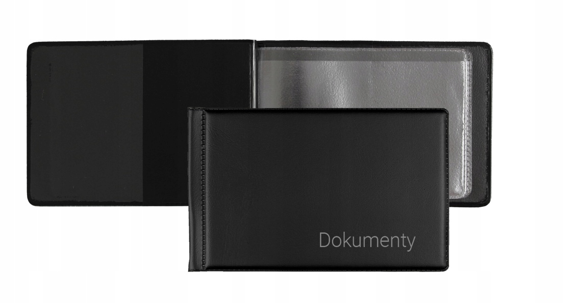 OKŁADKA NA DOKUMENTY MINI CZARNA POZIOMA OD-02
