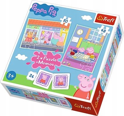 

Puzzle 2w1 Memos Świnka Peppa Dzień Peppy Trefl