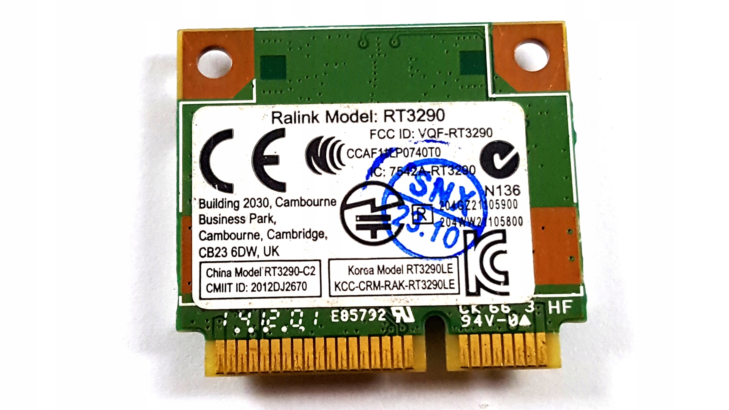 KARTA WIFI RALINK MODEL: RT3290 Kod producenta RT3290LE