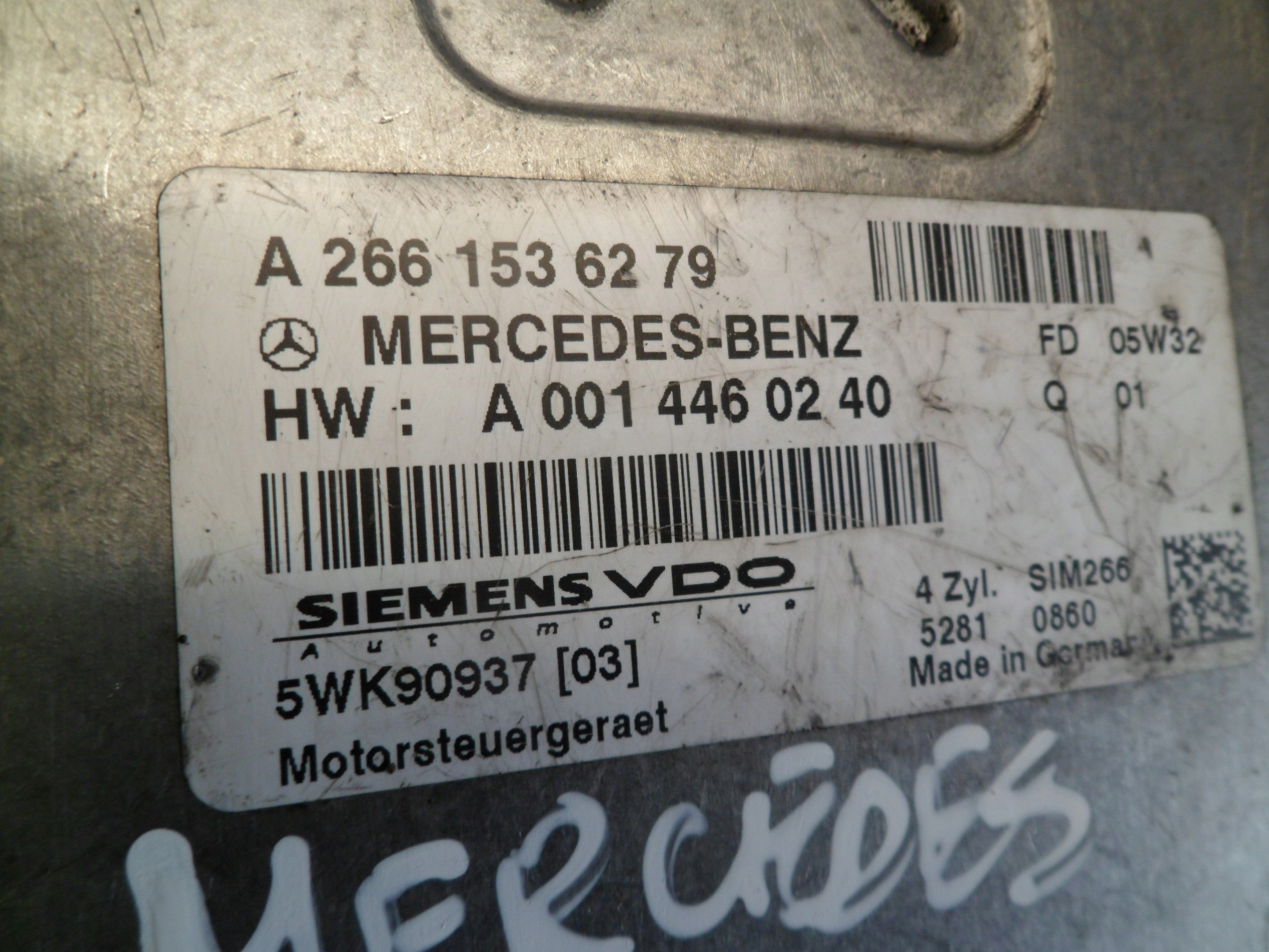 MERCEDES A W169 2.0 computer Motore A2661536279
