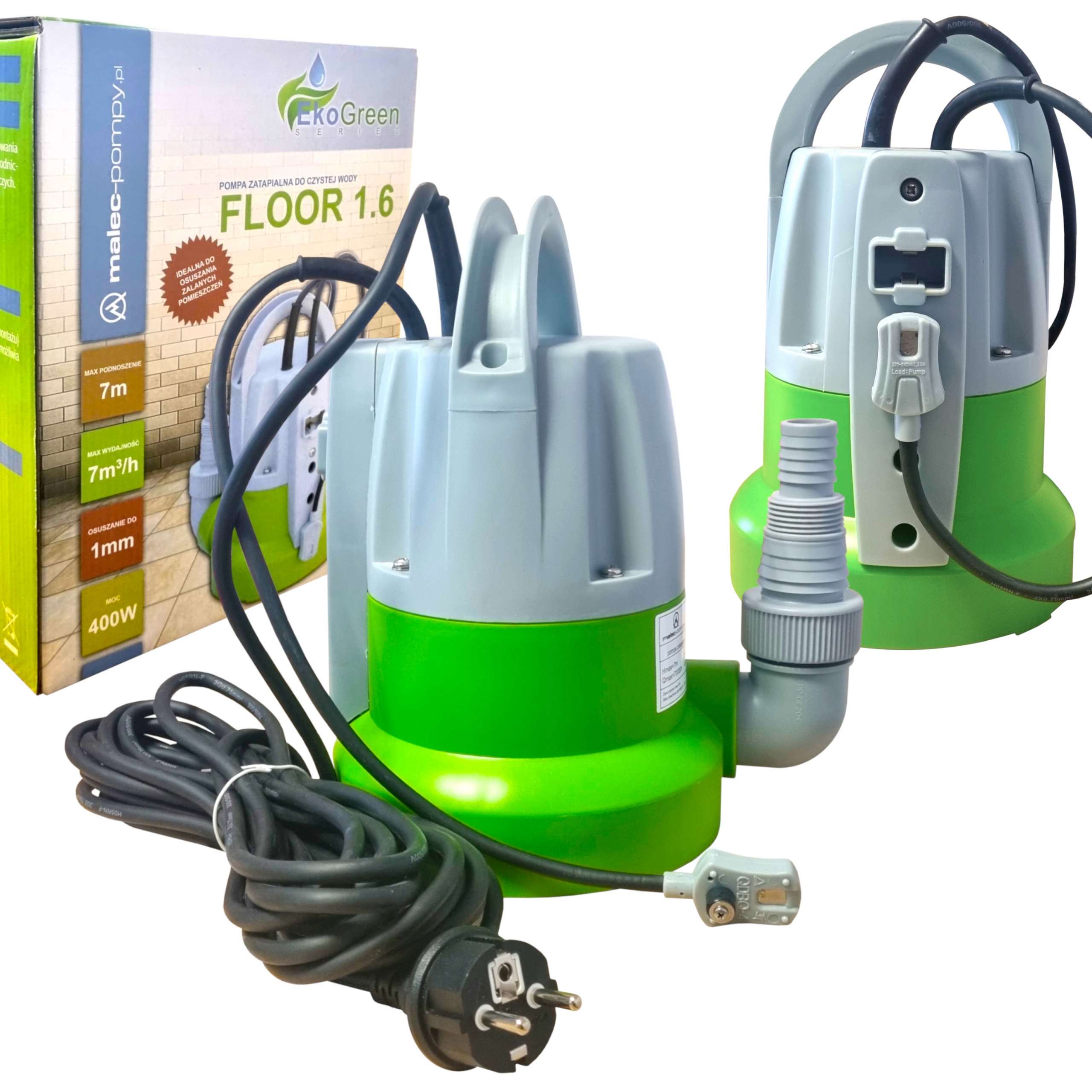 Floor 1-6 Malec Pompa Do Wypompowywania Wody 4 Tryby Pracy Osusza Do 1MM