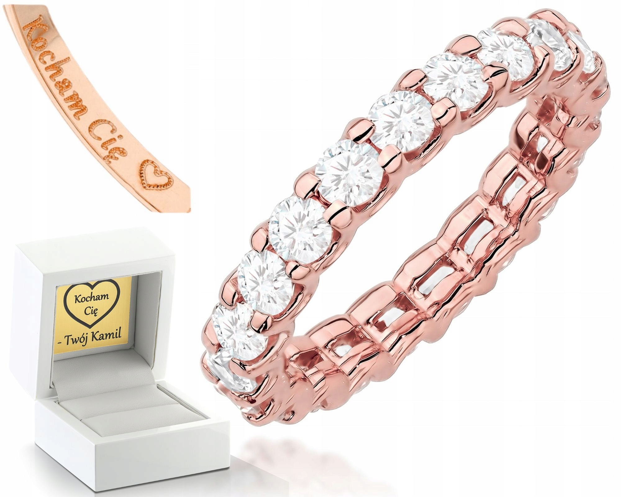 Zlatý Prstýnek Briliant Růžové Zlato Gravírování Bonus 585 Dárek