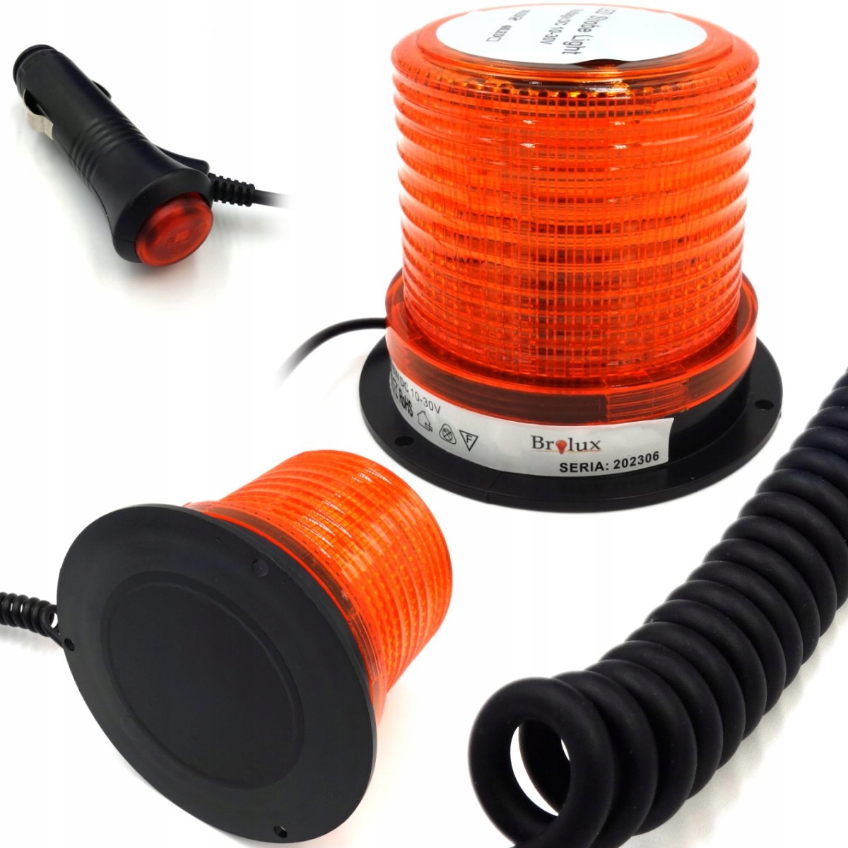 KOGUT LAMPA LED OSTRZEGAWCZA 12V 24V MAGNES 6W