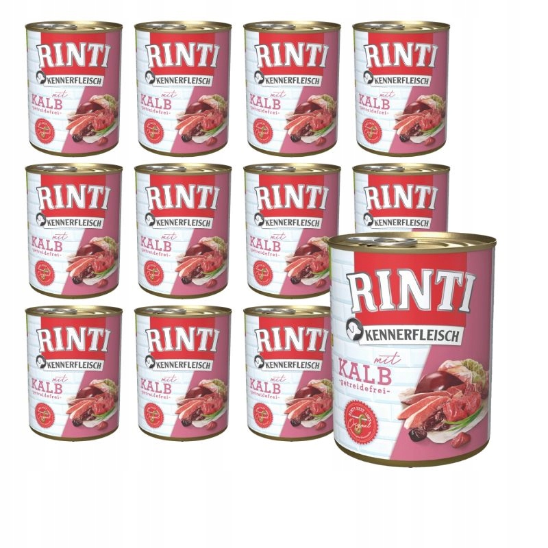 Rinti Kennerfleisch krmivo s telecím masem, sada 12 x 400 g