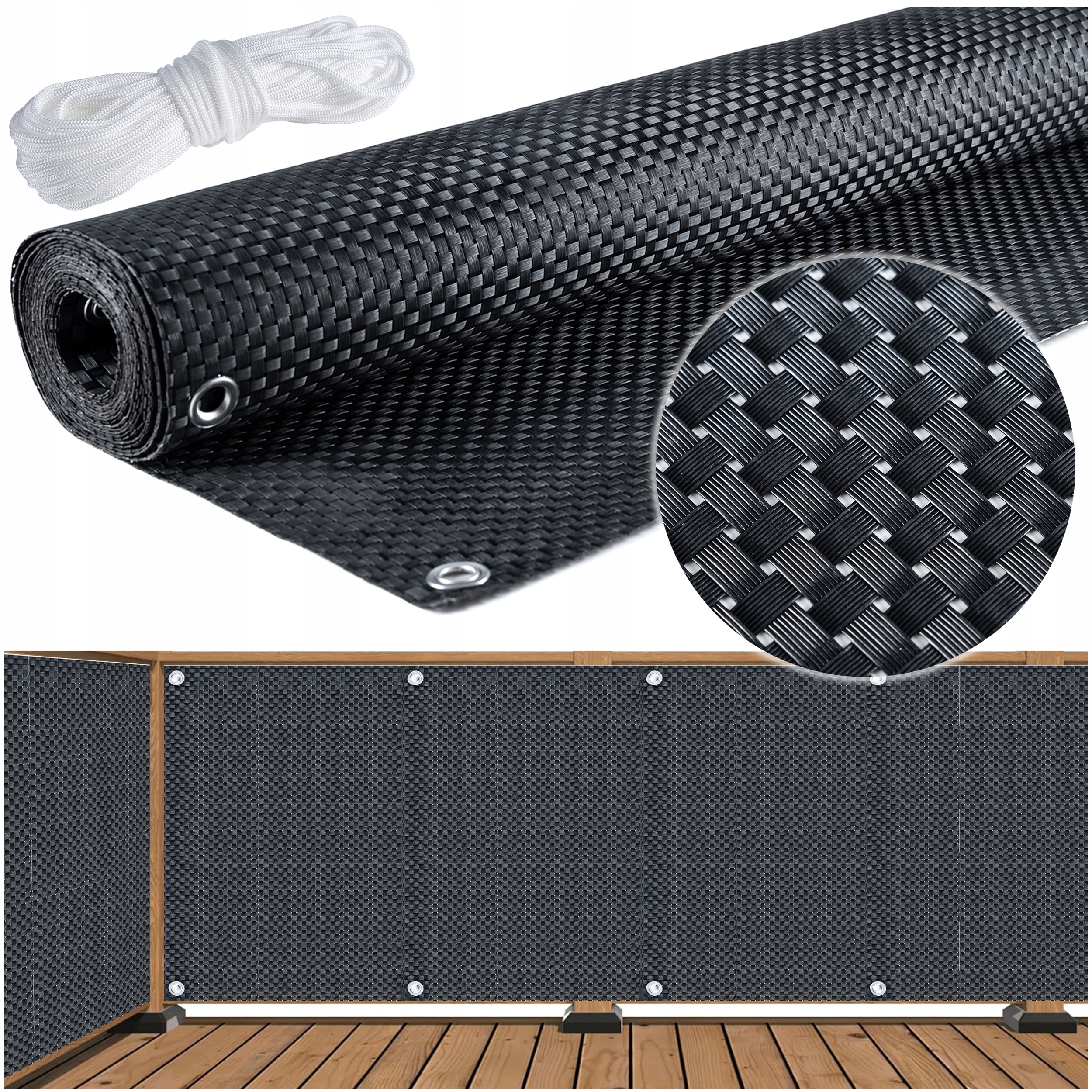 OSŁONA MATA BALKONOWA NA Taras BALKON Płot TARASOWA 5m x 0,9m