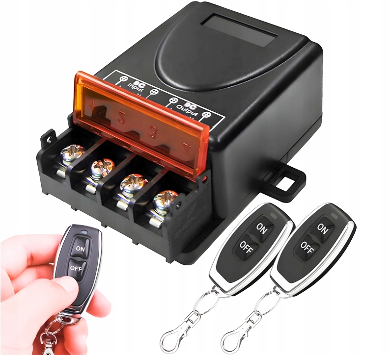 ZDALNE STEROWANIE MODUŁ PRZEKAŹNIK 2 PILOTY 433Mhz DC 12V 24V 36V 72V 30A