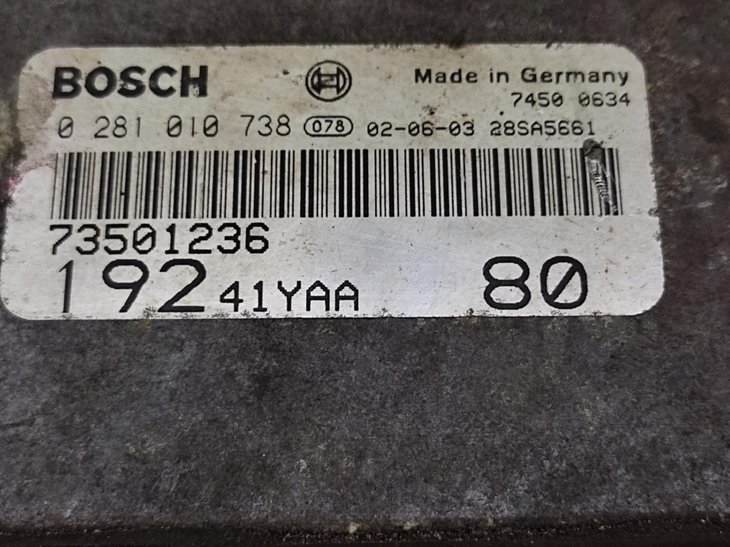 FIAT STILO control unit of the engine 0281010738