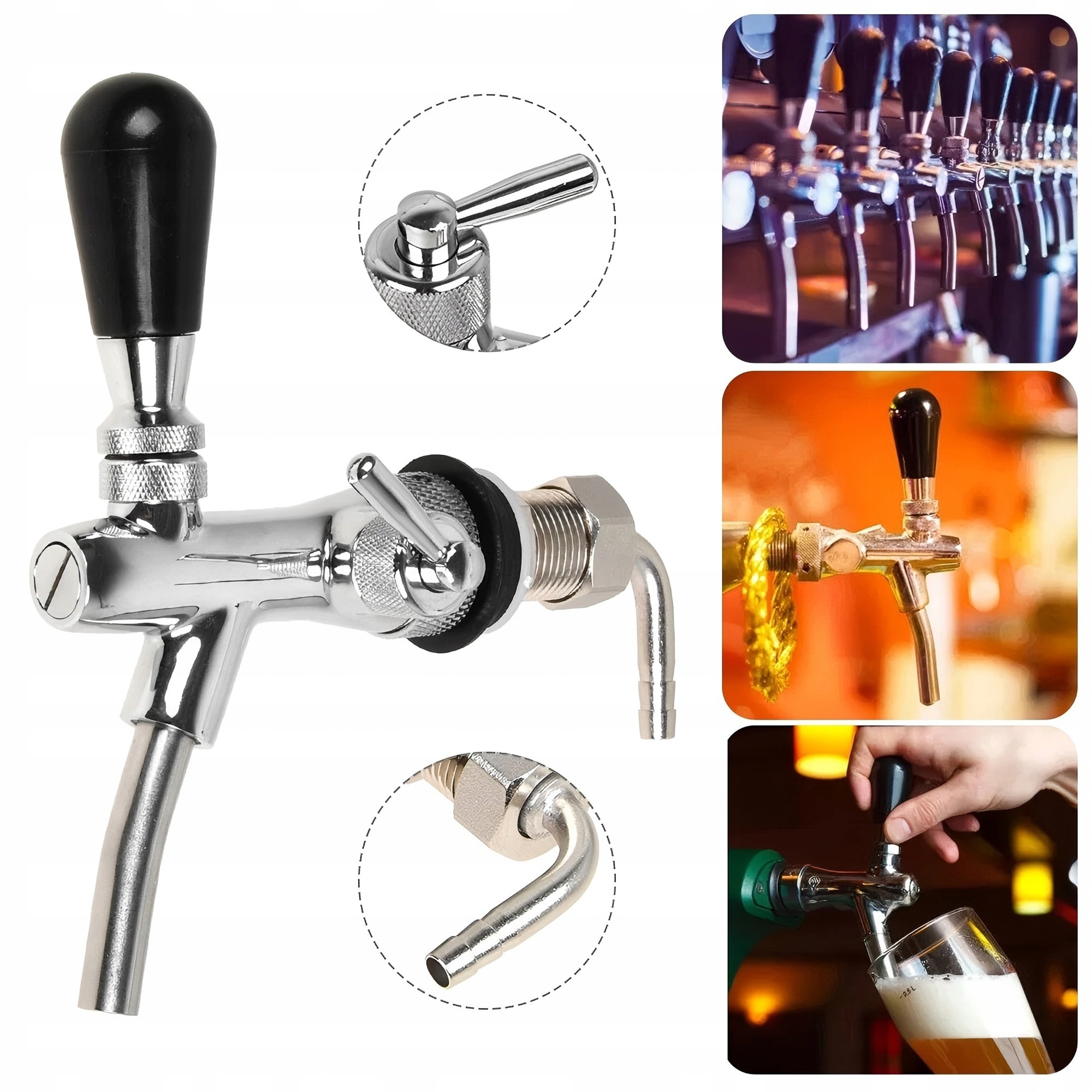 Regulovatelný kohout na pivo, kohout na pivo z nerezové oceli, přenosný
