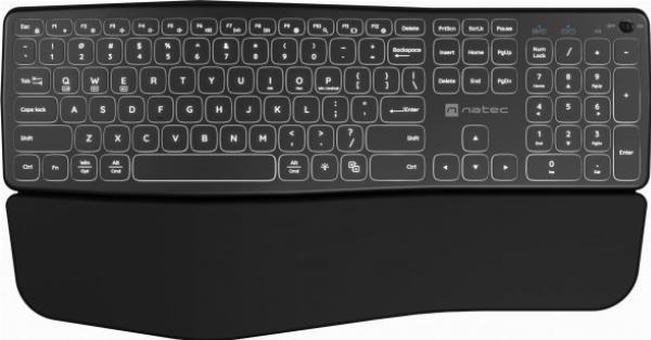Беспроводная клавиатура с подсветкой NATEC PORIFERA эргономичная