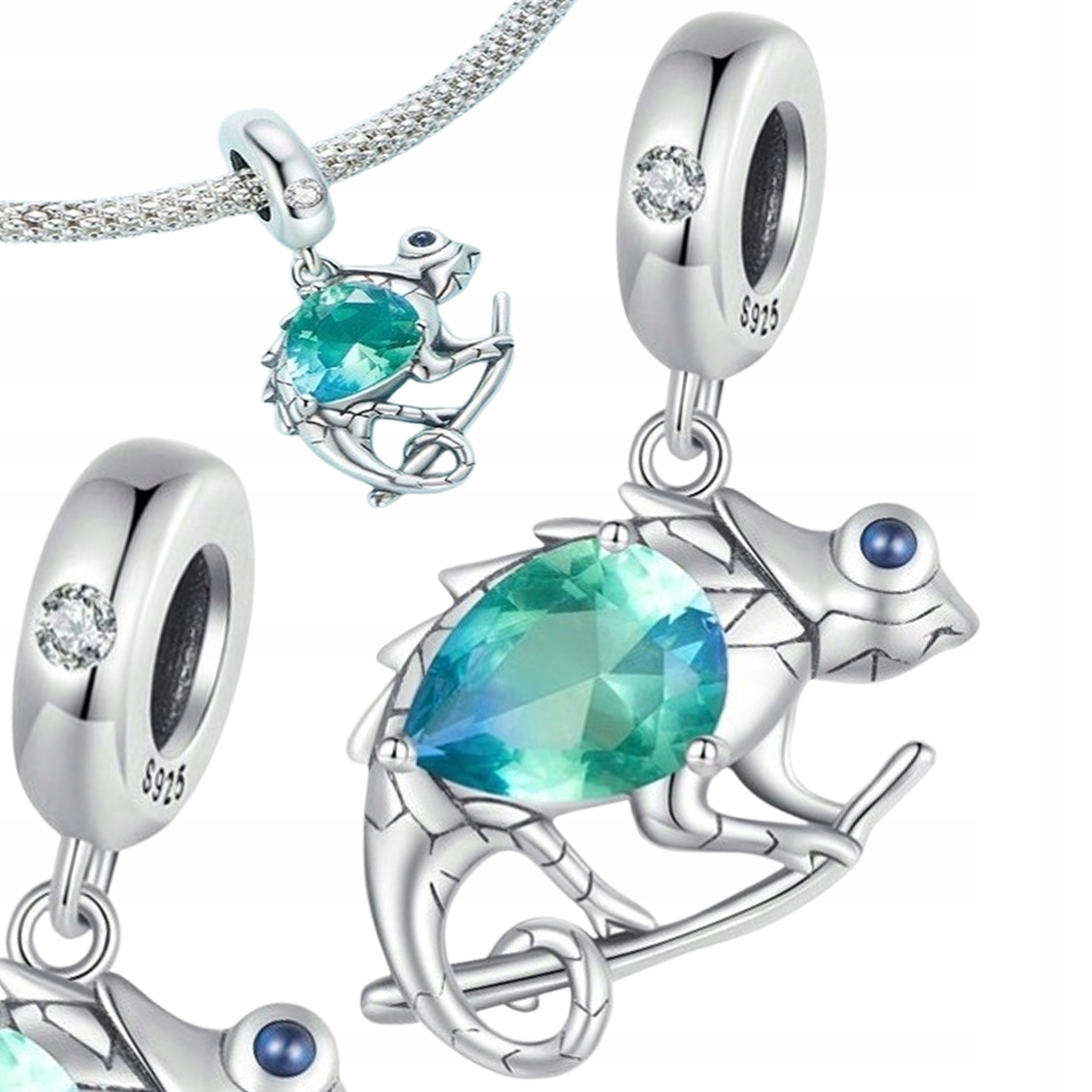 Charms přívěsek stříbrný beads Kameleon stříbrný Stříbro Vysoká kvalita s925