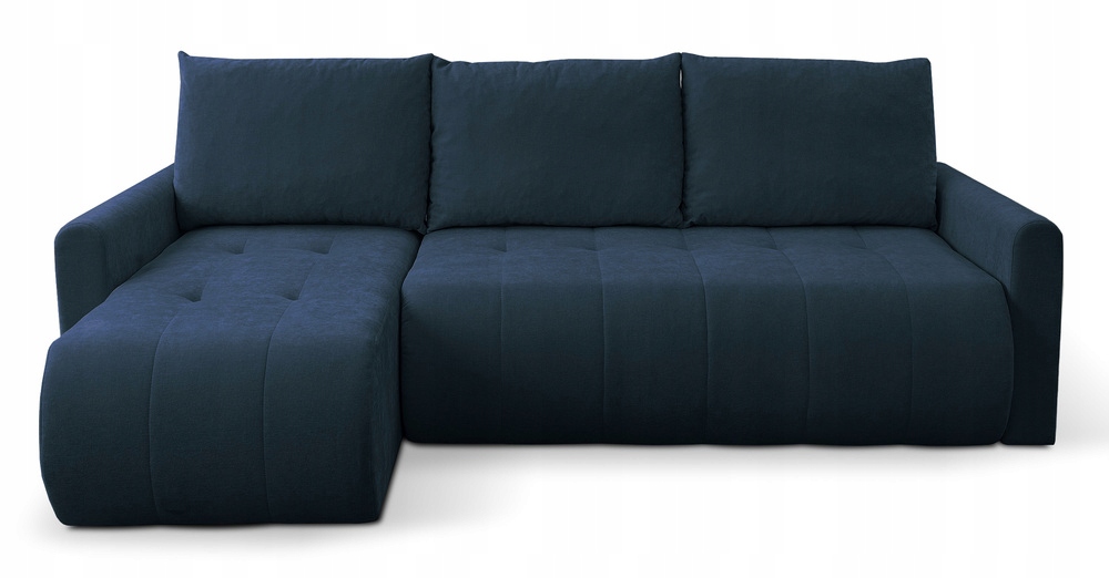 Rohová Sedací Souprava s funkcí spaní Timmone, univerzální tmavě modrá žinylka