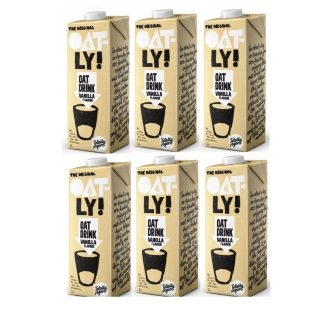 Oatly Napój Owsiany Waniliowy Mleko Roślinne 6 x 1L Z Dodatkiem Witamin