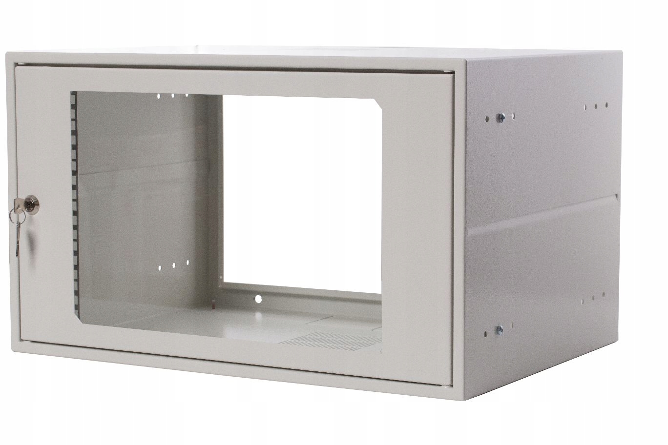 Skříň rack 19" Simple 6Ux555x400 IP30 Dveře se sklem Šedá Ocelová