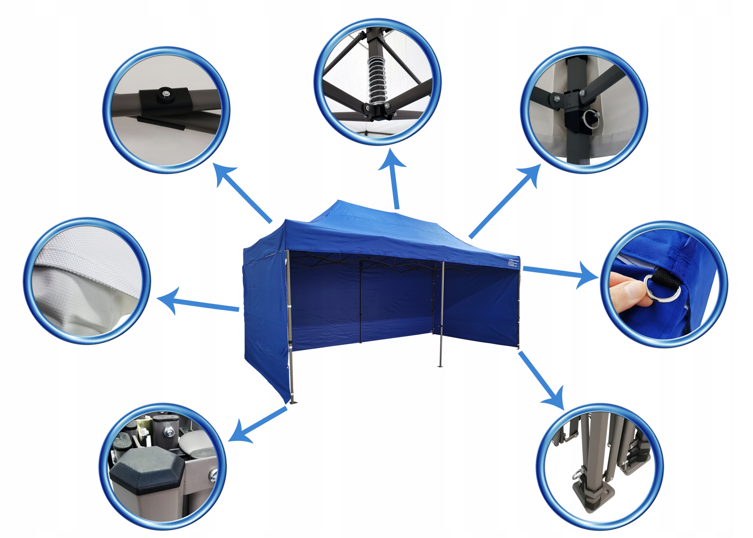 NAMIOT POLSKI HEX35 2X3 NIEBIESKI noga hexagonalna Typ namiot