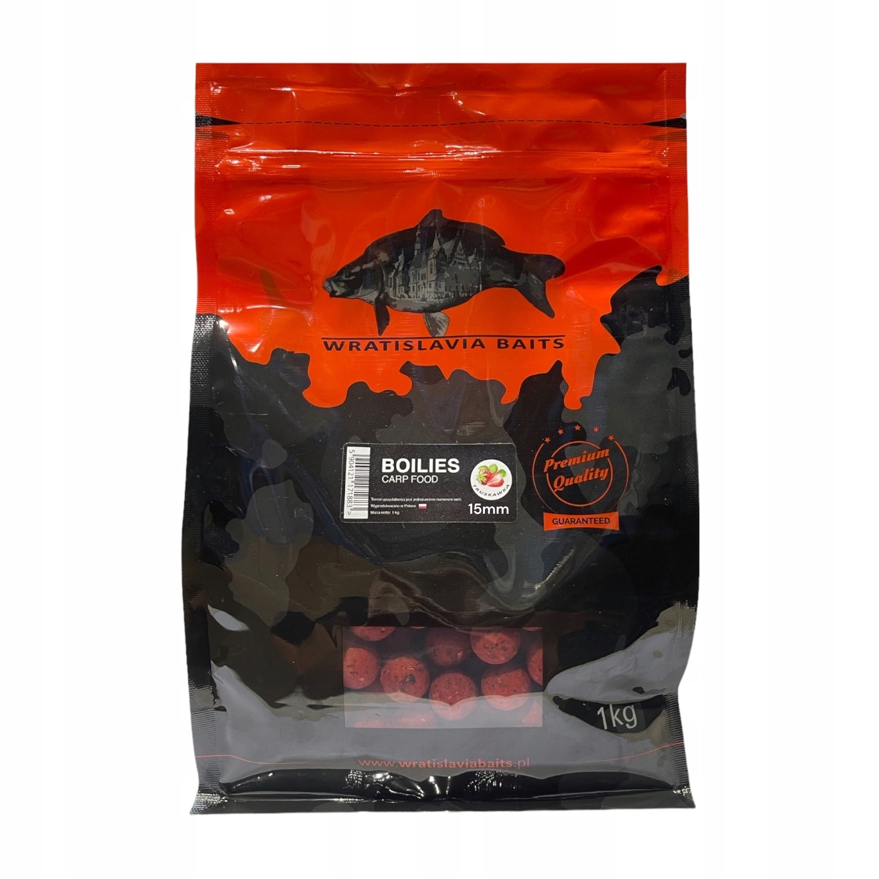 Kulki zanętowe Truskawka 15mm Carp Food Wratislavia Baits 1kg